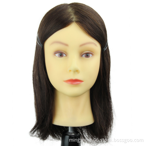 Mannequin Head Salon Real Hair Natural Black Hair Training Hair Dressing Practice Cosmetology In Mannequins Model Dummy Head
